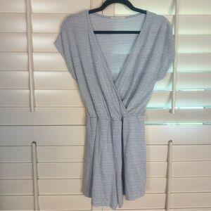 Caution To The Wind Blue & White Striped Romper